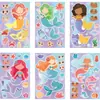 Pegatinas DIY de sirenas transfronterizas 6 pegatinas infantiles de caras de dibujos animados que cambian de cara princesa cuenta manual rompecabezas decoración manual de mano rompecabezas