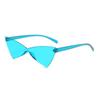 Nuevas gafas de sol sin montura de una sola pieza con forma de ojo de gato triangular transfronterizas, color caramelo personalizado, gafas de sol para fiesta, baile, sesión de fotos callejera