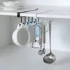 Nuevo Estante de Almacenamiento de Hierro Estilo Chino de Doble Fila con Doce Ganchos para Montar en la Pared para Colgar Llaves, Bolsas y Artículos Varios Encima del Zapatero de la Entrada