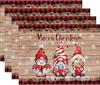 Mantel individual navideño con diseño de muñeco de nieve y copos de nieve, ideal para fiestas navideñas, con aislamiento térmico y decoración festiva.