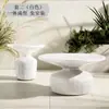 Mesa de Centro Redonda de Fibra de Vidrio Mesa Auxiliar para Apartamentos Pequeños, Simple y Lujosa, Mesa de Ocio para Balcón Exterior, Impermeable