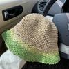 Sombrero de Paja Japonés Gypsophila para Mujer, Sombrero de Pescador Transpirable para Viajes de Verano, Protección Solar para la Playa, Sombrero de Paja con Combinación de Colores