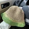 Chapéu de Sol Estilo Japonês para Mulheres, Proteção Solar para Viagens de Verão, Chapéu de Pescador de Praia, Chapéu Bucket de Palha Respirável com Bloqueio de Cor