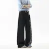 Diseño Estilo Americano con Bloques de Color y Estampado Integral de Estrellas, Jeans Negros Rectos Estilo Urbano para Pareja, Hombres y Mujeres