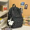 Mochila escolar grande de estilo japonés transfronteriza para niñas, linda y fresca, mochila casual con estampado de estrellas para niñas jóvenes