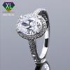 Anel em forma de ovo com microincrustação 7*9 Moissanita feminino Prata S925 banhado a platina Anel de diamante simulado Mosane Anel de casamento