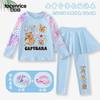 Roupa de Banho Kapibara Infantil para Meninas, Conjunto de Duas Peças com Manga Longa e Calça Longa, Fato de Banho com Proteção Solar para Meninas Mais Velhas, Conjunto para Fonte Termal