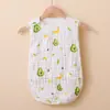 Saco de Dormir de Gaze de Algodão Puro Estilo Colete Sem Mangas Verão Fino Bebê Dormindo Anti-Chute Crianças Colcha Anti-Chute Artefato