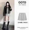 Falda de Lana Gris para Mujer, Nuevo Estilo Otoño e Invierno, Falda Corta de Línea A Adelgazante, Corte Ajustado, Moda Femenina Tendencia, Falda Bodycon Estilo Coreano para Invierno