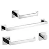 Conjunto de 5 Peças de Ferragens para Banheiro Moderno Minimalista de Aço Inoxidável 304 Preto Fosco, Conjunto de Acessórios para Banheiro com Instalação por Furo