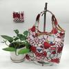 Bolsa de Compras Plegable Nueva Supermercado Transfronteriza Bolsa Tote Portátil de Tela Floral Bolsa Tote de Compras de Supermercado Bolsa de Comestibles