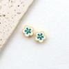 Areia com preservação de cor, óleo de gota de ouro, flor de pêssego, flor de cinco pétalas, flor de cerejeira, através do orifício, contas de transferência, pulseira diy, colar, pulseira, material frisado