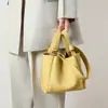 Bolsos, Bolsos Nuevos de Moda, Bolsos para Mujer, Bolsos de Hombro, Bolsos Cubo, Bolsos de Mano Versátiles de Cuero Genuino para Otoño, Bolsos Tote, Bolsos de Equipaje