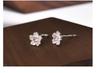 Pendientes de botón de flor de cerezo de plata S999 para mujer, estilo Corea del Sur, elegantes y con personalidad fresca, pendientes de gancho con diamantes incrustados, pendientes de flores para piercing de oreja, lote