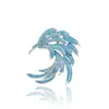 Broche de Esmalte Phoenix Novo Retro Mais Vendido Transfronteiriço Elegante Broche de Zircônia Cheongsam Acessório Pena Broche de Presente