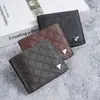Nueva cartera corta para hombre, estilo juvenil, informal, a cuadros, con tarjetero, fina y suave, monedero.