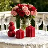 Velas Aromáticas Rayadas Borgoña Personalizadas, Luz de Mesa Creativa con Fragancia para Bodas, Regalo de Alta Gama para Niñas