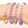 Pulsera Popular Transfronteriza de Arcilla Suave de Colores con Cuentas Chapadas en Cobre Dorado, Pulsera de Estrella, Conjunto de Pulseras Apilables de Cazador de Demonios