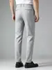 Pantalones Casuales 9Mu para Hombre, Pantalones Largos de Pierna Recta Transpirables de Cintura Media para Verano, Ligeramente Elásticos, Caída Suave, Slim-Fit de Negocios para Hombre 23111