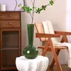 Jarrón de Vidrio Antiguo Medio de Color Sólido Vintage Decorativo Adornos de Arte Hogar Sala de Estar Mesa de Comedor Adornos Florales