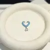 Super Hada Microincrustado Circonita Corazón Azul Aretes de Clip para Oreja para Mujer, Clips de Oreja de Corazón de Lujo Ligero de Nicho, Pendientes de Clip para Hélice de Oreja de Circonita Gota de Agua