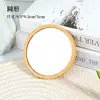Espejo Cosmético de Mano Portátil para Dormitorio Espejo de Tocador de Bambú Multiforma Retro Mini Espejo de Escritorio para el Hogar