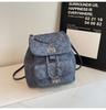 Mochila Estudiantil de Clase para Mujer 2024 Nuevo Estilo Coreano Ins Moda Denim Romboidal Mochila Pequeña Combinable Bolso de Mujer
