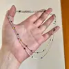 Colar de Miçangas de Verão Colorido com Dopamina para Mulheres, Corrente de Clavícula Estilo Novo com Toque de Luxo, Acessório de Pescoço Versátil para Camadas