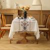 Nuevo Tela Literaria Retro Americana Bordado de Flores Europeas Mantel de Lino Mantel de Alta Gama a Prueba de Polvo Creativo Lujo Accesible