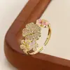 Anillo Exquisito de Zirconia Estilo Francés para Mujer, Diseño de Nicho, Anillo Abierto Elegante, Joyería de Anillo Super Hada Flor Lazo Dedo Índice