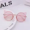 Óculos de Sol Sem Aro com Orelhas de Gatinho para Meninos e Meninas Óculos de Sol Pequeno Menino Moda Tendência Nova Tendência Óculos Infantis Óculos de Sol
