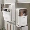 Caja de almacenamiento de palillos montada en la pared, soporte para palillos con drenaje y protección contra moho, jaula de palillos montada en la pared, estante de almacenamiento para cucharas y palillos