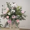 Decoración de Ceremonia de Área de Entrega con Decoración de Columna Romana, Adornos de Área de Entrega, Flores Artificiales, Bolas de Flores, Decoración de Escena de Columna de Flores