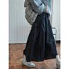 Otoño Temprano Nuevo Estilo Coreano Moda Perezosa Falda de Bolsillo Grande Elástica Cintura Alta Casual Reductora de Edad Falda Larga para Mujer