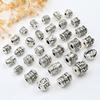 Liga Prata Xizang Acessórios Seis Caracteres Palavras Verdadeiras Padrão Trançado Contas de Moeda Fio DIY Pulseira Trançada Acessórios de Joias com Contas