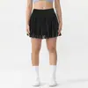 Saia-Shorts de Yoga Cintura Alta para Mulheres, Two-In-One Secagem Rápida Anti-Exposição Malha Fitness para Corrida e Tênis