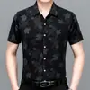 Camisa para Hombre de Manga Corta 2024 Verano Holgada de Media Manga Ropa de Papá Bronceado Ropa de Playa Casual de Negocios