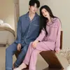 Pijamas de algodón puro para parejas, gasa de algodón de doble capa, nuevo modelo 2026, uno para hombre y otro para mujer, conjunto de ropa para casa, gasa de verano, primavera y otoño
