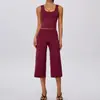Conjunto de yoga de dos piezas transfronterizo para mujer, espalda hermosa, secado rápido, pantalones casuales de longitud media, para correr, fitness, Pilates, conjunto de atuendo de yoga