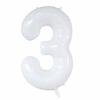 Globo de número blanco de 32 pulgadas, puede flotar, película de aluminio vacía, globo de número mediano, versión americana, cuerpo delgado, decoración de cumpleaños, Nuevo