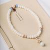 Pulseira de Raiz de Bodhi Jade Branco DIY Lírio Madeira Flor de Ameixeira Círculo Duplo Conta de Buda Conta Estrela Lua Bodhi