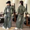 Conjunto Cool para Niña Estilo Urbano Top de Mezclilla con Cuello Alto y Pantalones de Mezclilla de Pierna Ancha Set de Ropa de Trabajo Elegante Nuevo Primavera 2026