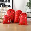 Bolsa de regalo navideña bronceada al por mayor en stock Bolsa de manzana de Nochebuena Bolsa de galletas de caramelo Bolsa de terciopelo Lisi con bisel