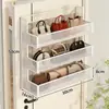 Estante de almacenamiento multicapa sin taladro detrás de la puerta, organizador de bolsas para montaje en pared, estante de almacenamiento multifuncional