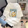 Camiseta de Verão Personalizada para Casal, Estilo Soltinho, Manga Curta, com Estampa Criativa, Moda Estilo Americano, Versátil