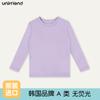 Camiseta para Niños Unifriend Camiseta de Algodón Puro para Niñas Mediana y Grande Niños Niños Camiseta de Manga Larga Cuello Redondo Camiseta Básica Top de Color Puro