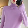 Suéter clásico de cuello alto para mujer, transfronterizo, otoño e invierno, versátil, simple, casual, jersey de manga larga, corte holgado, talla grande