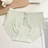 Ropa Interior Fina para Mujer, Sin Costuras, Seda de Hielo, Cómoda, Transpirable, Antibacteriana, de Cintura Media, Cara Sonriente, Calzones de Piel de Leche
