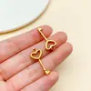 Estéreo Simulado Creativo Llave Corazón Candado Acero Inoxidable Dorado Colgante DIY Accesorios para Ropa Collar Joyería