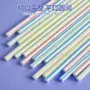 Pajitas Flexibles Universales de 8*210 mm, Desechables Empaquetadas Individualmente, Diámetro Grande, Grosor Medio, Pajitas Transparentes con Rayas de Colores al por Mayor